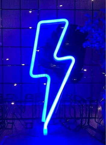 LED Lightning Decor Light Neon Sign Blue 34.5x14x1.2cm