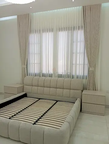 Elegant Modern Bed with Stylish Nightstands