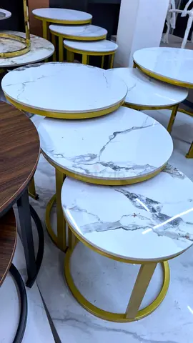 Set of Stylish Marble Top Nested Side Tables