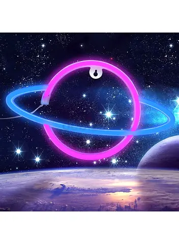 Planet Neon Signs Light for Wall Decoration Multicolour