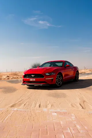 Ford Mustang 2022 Red Coupe For Rent Dubai | No Deposit | Best price