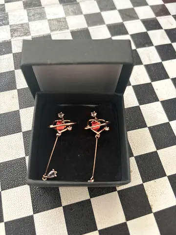 Heart tear drop earrings