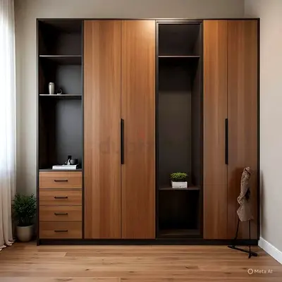 Modern Wooden Wardrobe with Ample Storage