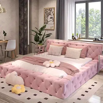 Stylish cozy 180*200 king size tufted bed