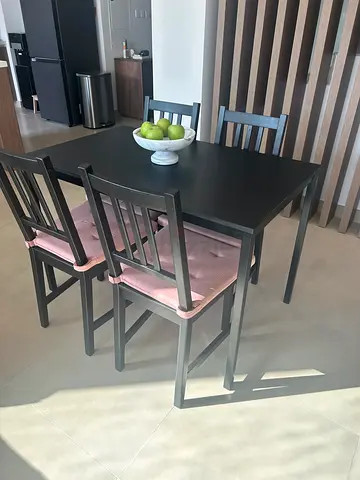 IKEA Black table with 4 chairs