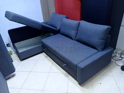 Stylish Grey Sofa Bed with Storage