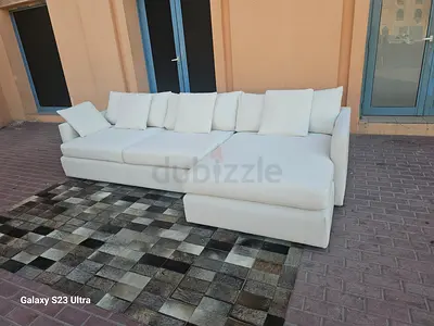 Excellent Top quality CrateBarrel Lounge Deep feather filled L Shape Sofa Beige