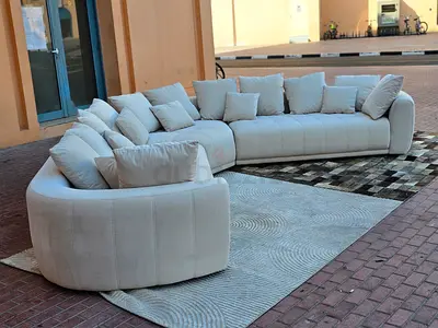 As New Great Condition Pan Home Corner Sofa Beige