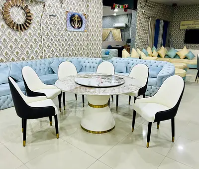 Elegant Dining Set with Stylish Chairs