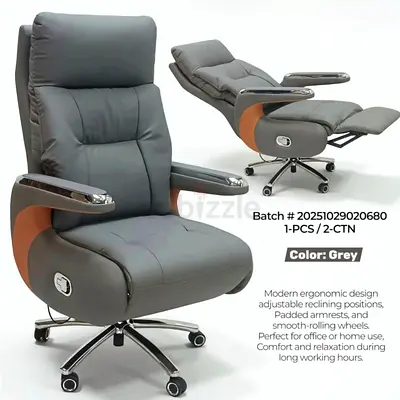 Comfortable Ergonomic Reclining Office Chair in Grey