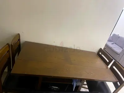 Elegant Wooden Dining Table with Chairs