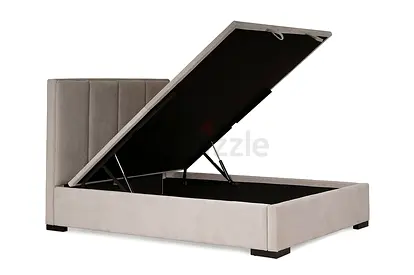 Light Grey Velvet Super King  Storage Bed Frame
