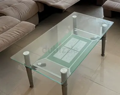 Stylish Glass center Table with Silver Legs