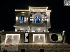 Villa for rent in Ajman, Al Helio area, 5 bedrooms, majlis and hall, excellent location, with electr