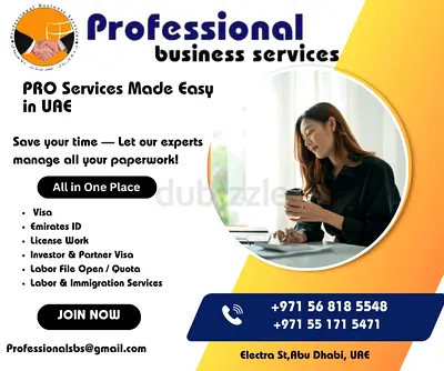 PRO SERVICES MADE EASY IN UAE.CONTACT US NOW!