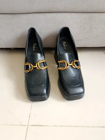 Stylish Black Heeled Mules