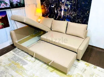 IKEA Friheten sofa com bed with storage beige