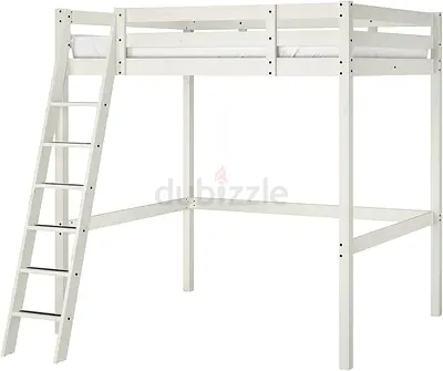 Sturdy White Loft Bed - Perfect for Kids and adults Rooms