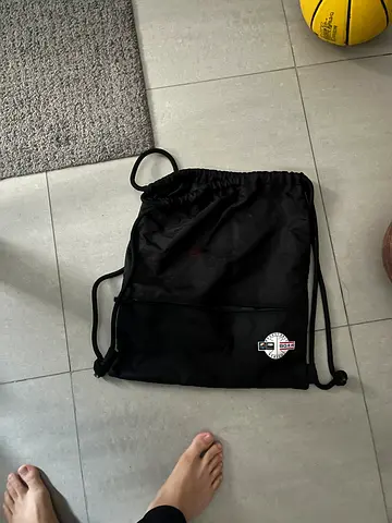 Durable Black Drawstring Sports Bag