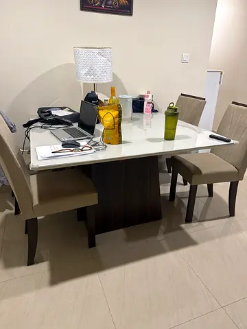 Modern Glass Dining Table with Chairs