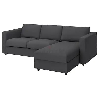 L-Shape Comfortable Sofa | Right/Left Chaise | Premium Fabric | Dark Grey