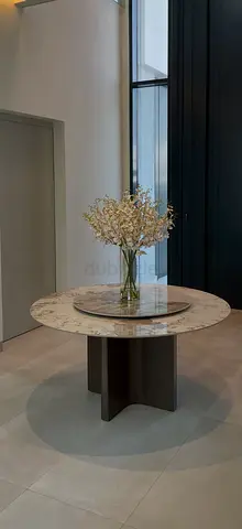 Elegant Round Coffee Table with Marble Top