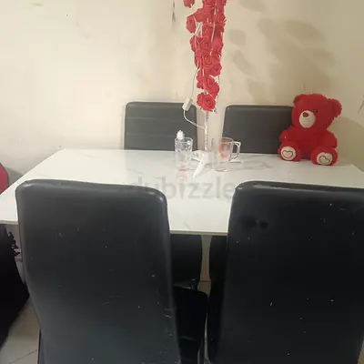 Modern Dining Table Set with Stylish 4 Chairs