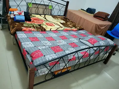 Comfortable Double Bed with Cozy Bedding