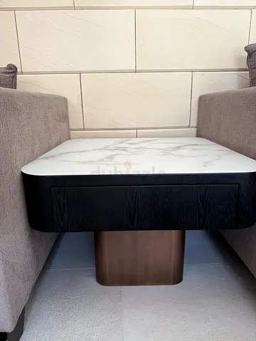 Elegant Rectangular Coffee Table with Marble Top