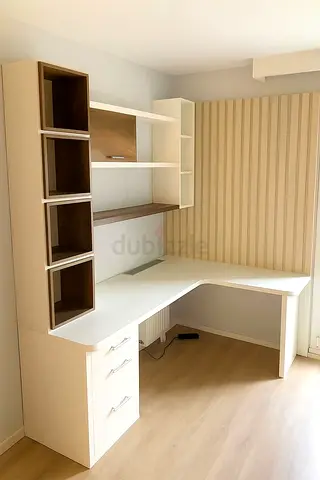 Stylish Corner Study Desk with Storage Shelves