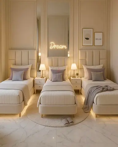 Elegant Triple Bed Set for a Dreamy Bedroom