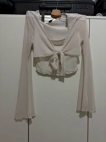 Elegant White Tie-Front Top