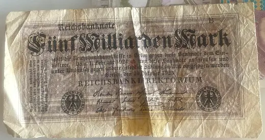 Rare Antique 5 Million Mark Banknote from 1923