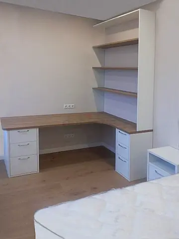 Modern Corner Study Desk with Storage Shelves