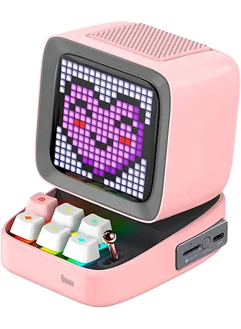 Divoom Ditoo Plus Retro Pixel Art Game Bluetooth Speaker - Pink