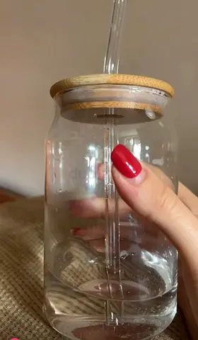 Stylish Glass Water Bottle with Bamboo Lid