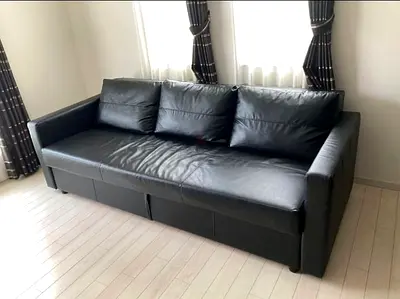 Comfortable Black Leather Sofa bed for Sale