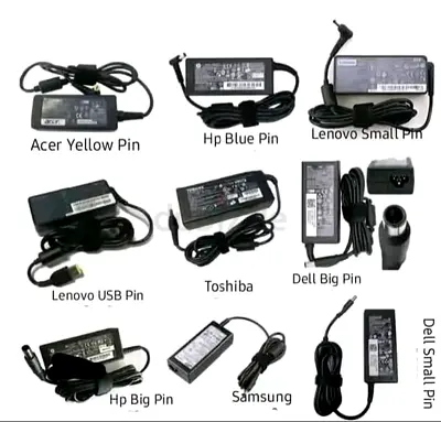 Collection of Laptop Chargers from Various Brands dell hp Lenovo