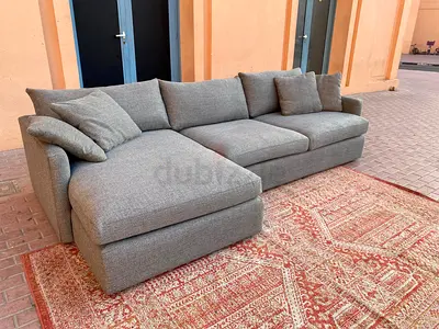 Cratebarrel L shape Sofa grey
