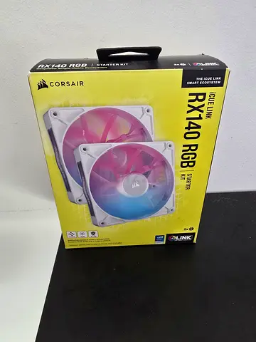 Corsair RX140 RGB Starter Kit (2x Fans) with iCUE system hub. New in box.