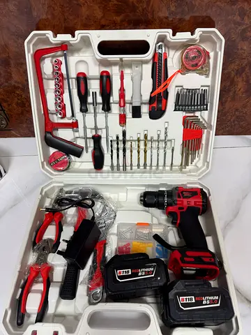 BOSS 118v Cordless Drill Machine Complete Tool Kit with Dual Battery Professional set