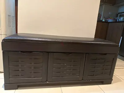 Stylish Storage/Shoe Rack Bench with Soft Top Cushion