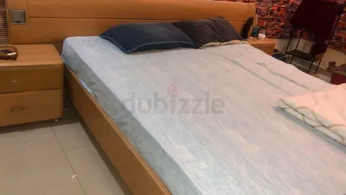 Stylish Wooden Bed with Nightstands for Sale