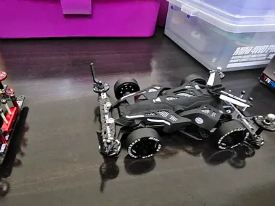 Tamiya mini 4wd Black TRF max Breaker paint shell, Original Tamiya floating gears, FRPs, full Tuned