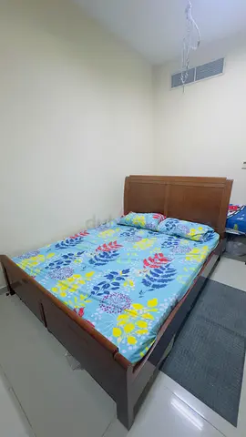 Wooden Bed with wooden head piece and Comfortable medical mattress 160*200 size