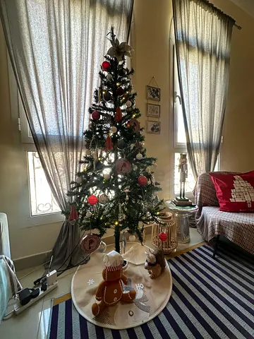 Christmas tree with ornaments and toys