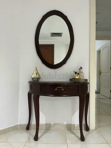 Antique Entry Table and Mirror