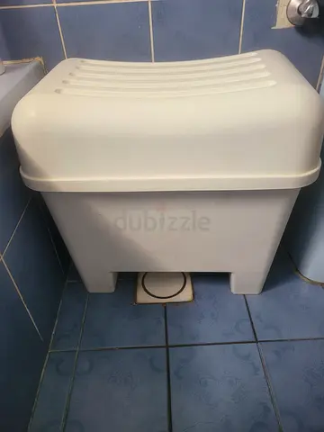 Durable White Bathroom Storage Bin from ikea