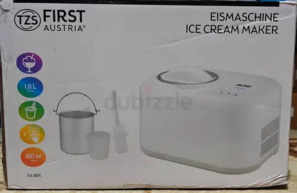 TZS First Austria Ice Cream Maker 1L with Compressor – Self Cooling Machine for Ice Cream, Sorbet