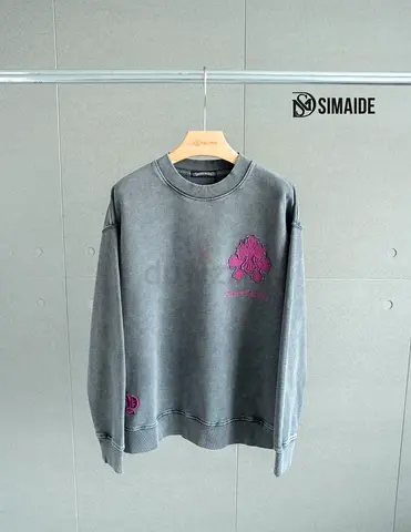chrome heart Stylish Grey Sweatshirt by Simaide